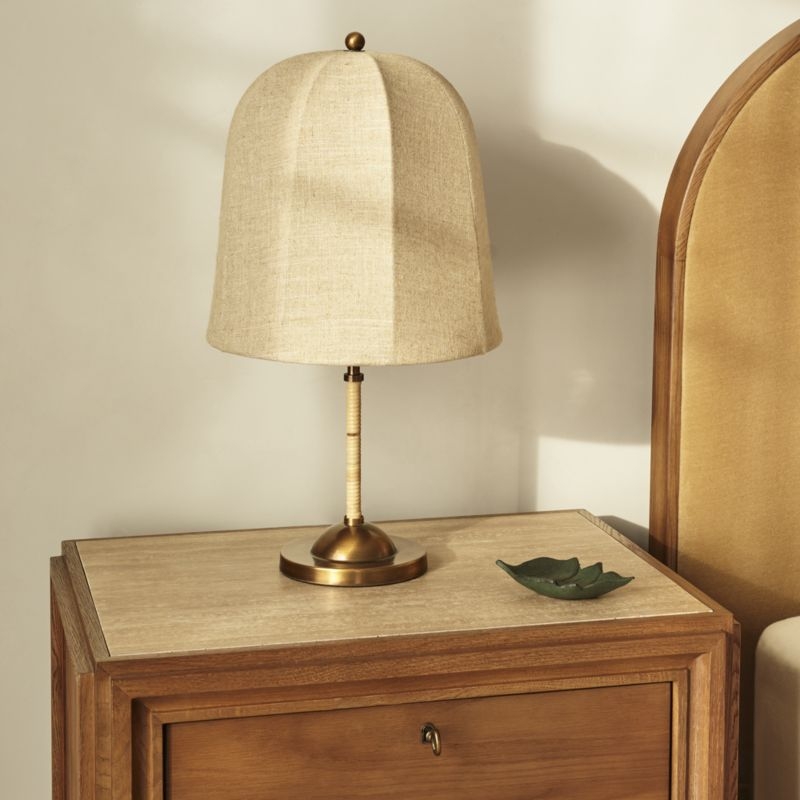 Allegra Rattan and Linen Dome Table Lamp by Jake Arnold 20.7" - Image 10