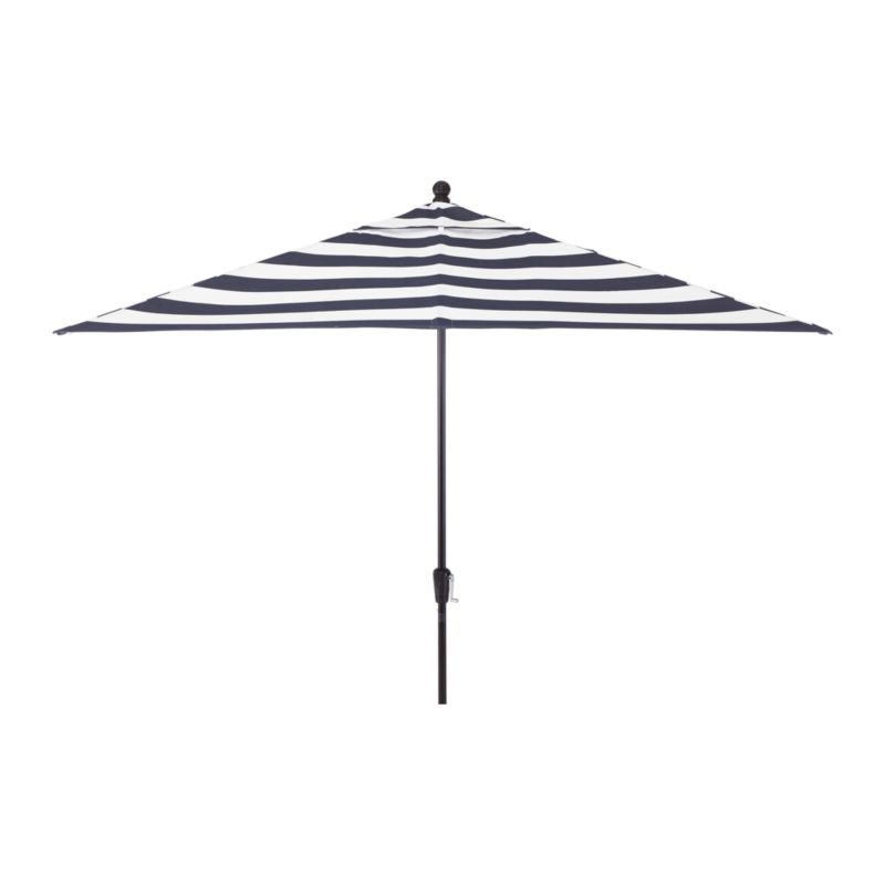 10' Rectangular Sunbrella ® White Sand Outdoor Patio Umbrella with Black Frame - Image 2