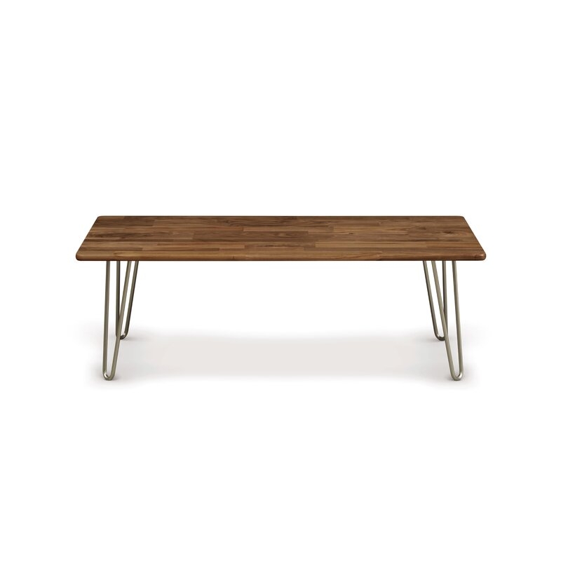 Copeland Furniture Essentials Coffee Table Top Color: Natural Walnut, Leg Material: Metal - Image 0