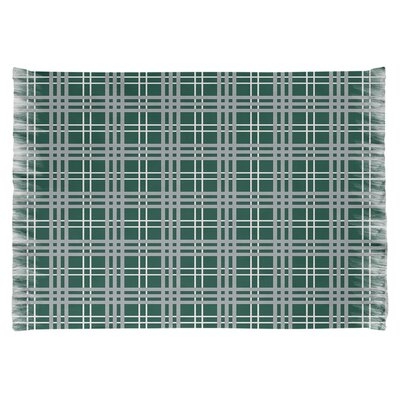 New York Plaid Gray/Dark Green Area Rug - Image 0