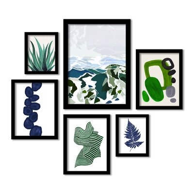 Green Mountains by Louise Robinson - 6 Piece Picture Frame Print Set - Image 0