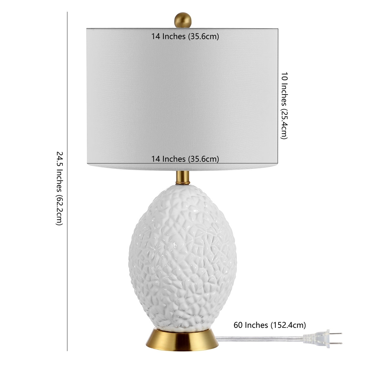 Kimli 24.5" Table Lamp - White/Brass - Safavieh - Image 0