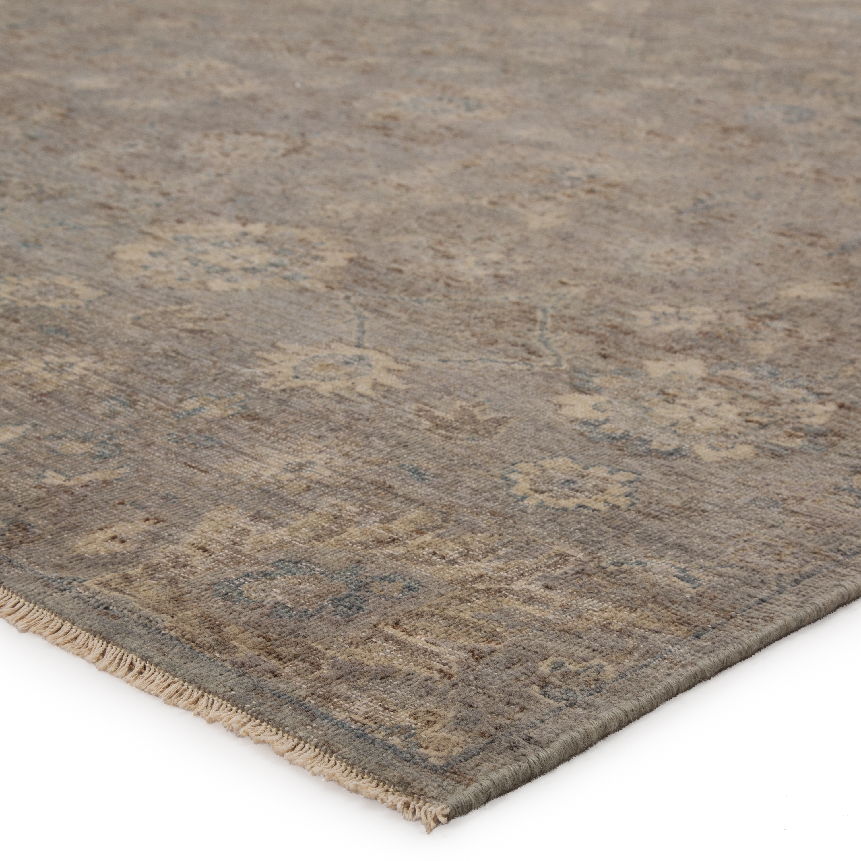 Pembe Hand-Knotted Oriental Gray/ Blue Area Rug (10'X14') - Image 1