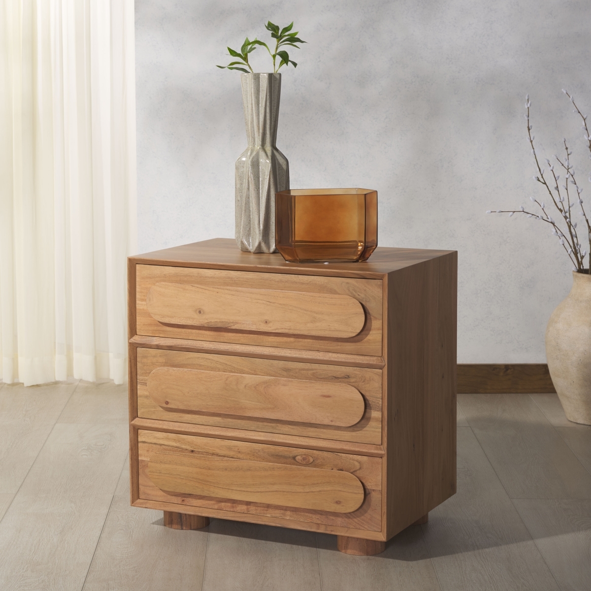 Lesliette 3 Drawer Nightstand - Natural - Image 1