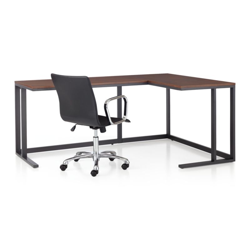 Pilsen L-Shaped Desk with Walnut Top - Image 7