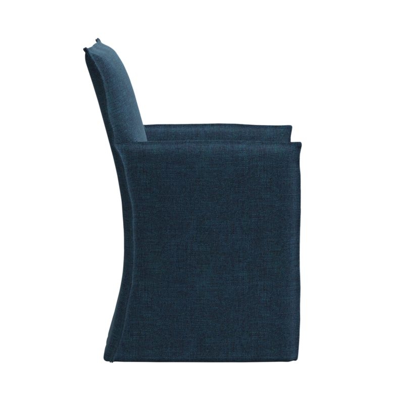 Addison Navy Dining Arm Chair with Flange - Image 2