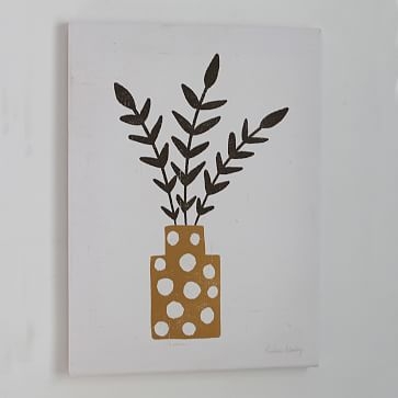 Branches Dotted Terracotta Vase Canvas Wood Wall Hanging, 12"x16" - Image 2