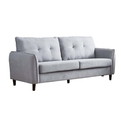 Sofa With Fabric Pocket Coil Cushions And Welt Trim, Gray - Image 0