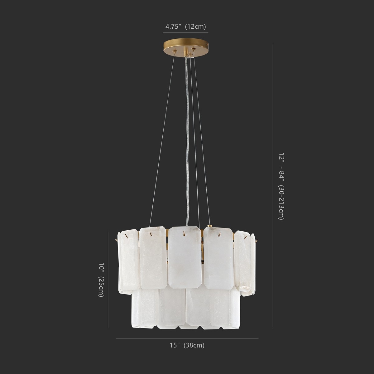 Fernandez Marble 2 Tier Chandelier - Gold / White - Safavieh - Image 3