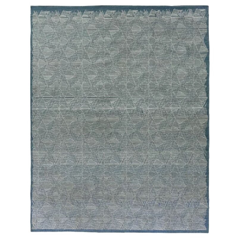 EXQUISITE RUGS Pavilion Geometric Flatweave Area Rug in Blue/Ivory - Image 0