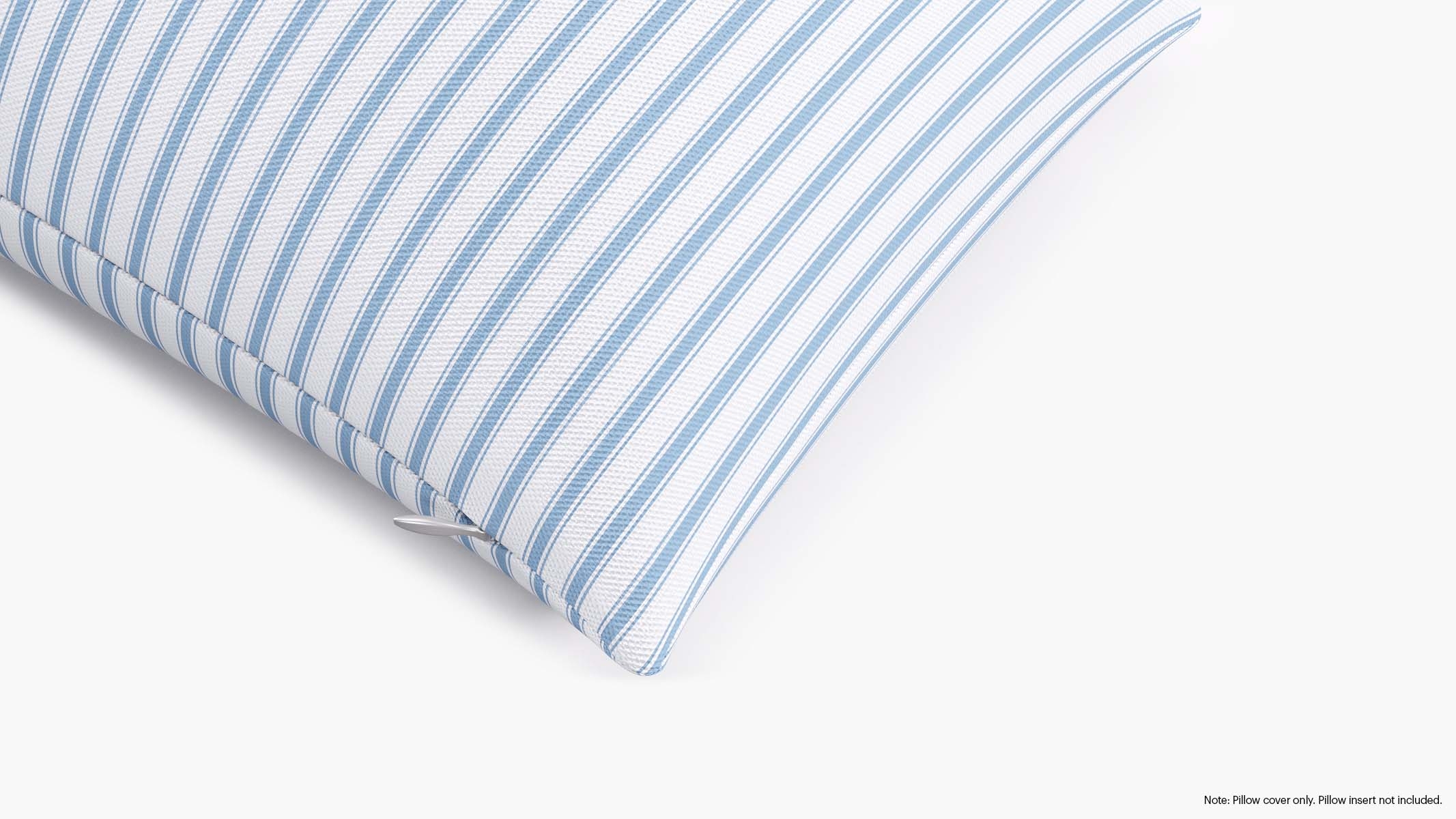 Throw Pillow Cover 14" x 30", Cornflower Classic Ticking Stripe, 14" x 30" - Image 1