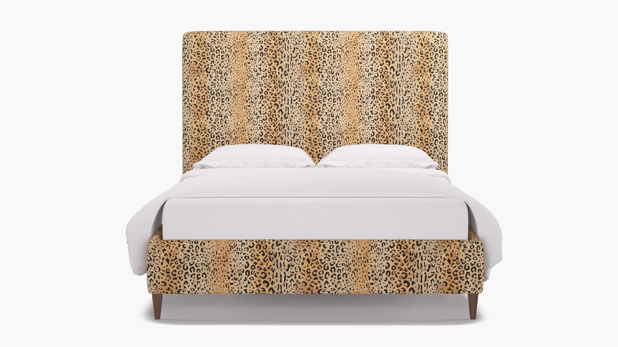 Classic Bed, Leopard, Walnut Square Tapered Leg, Queen - Image 0