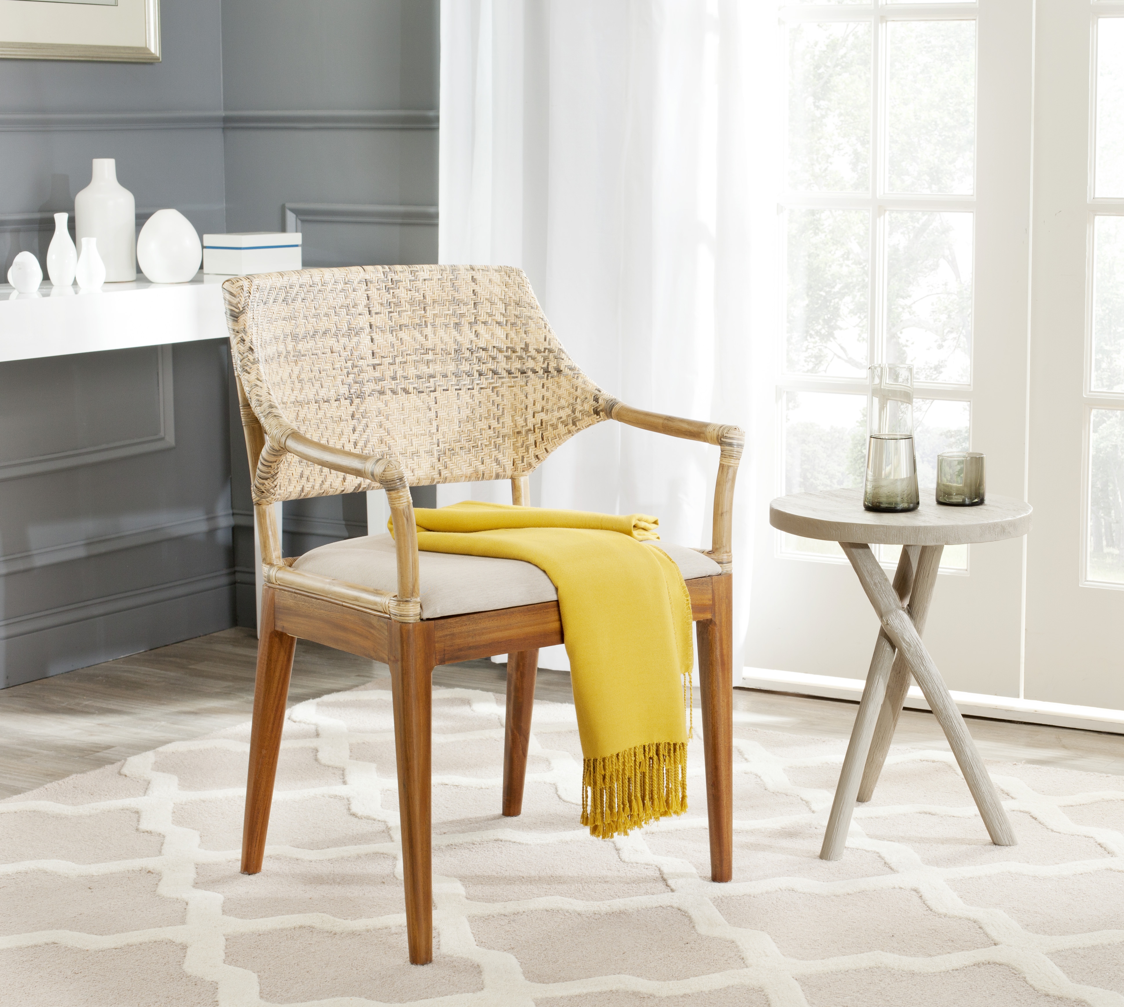 Carlo Arm Chair - Honey - Safavieh - Image 1