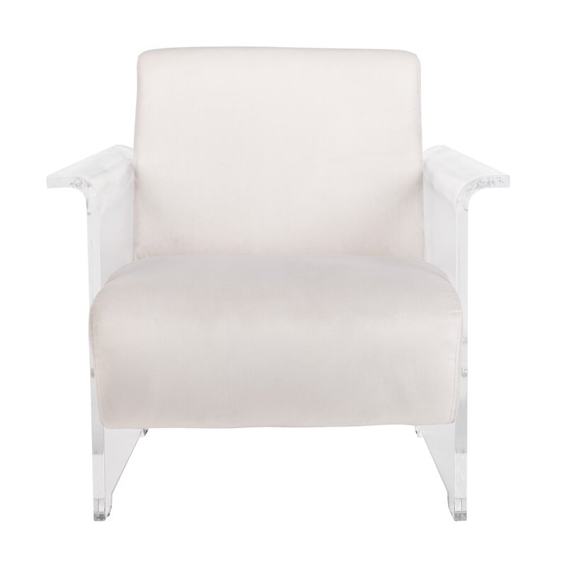 Lefevre Acrylic Club Chair Upholstery Color: Light Gray - Image 0