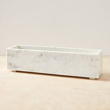Amalia Marble Tablescape, Large Square, White Marble - Image 1