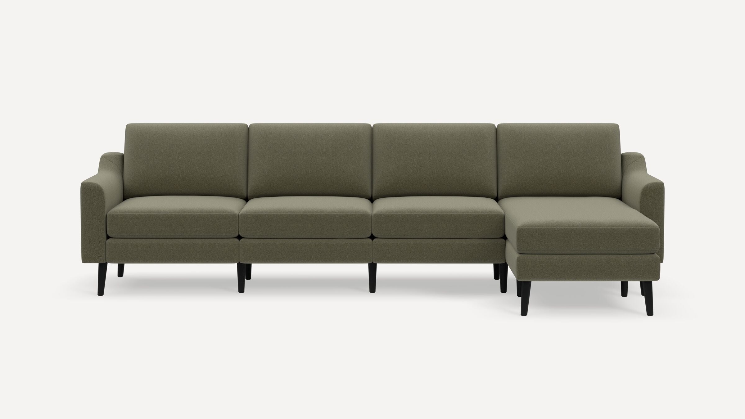 Nomad King Sectional - Moss Green - Performance Flatweave / Ebony - Wood / Slope - Image 0
