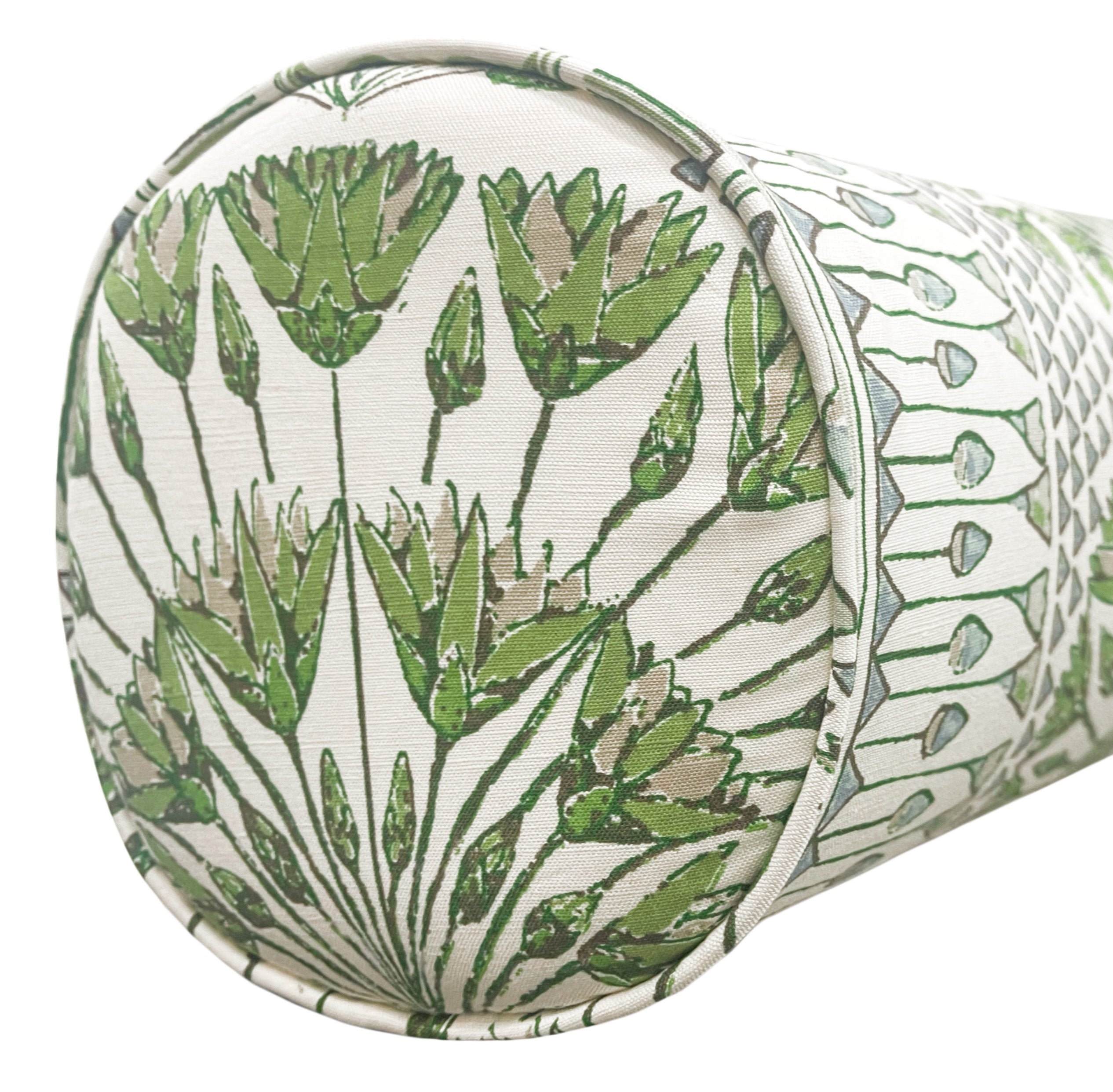 THE BOLSTER :: CAIRO // GREEN AND WHITE | THIBAUT - TWIN // 9" X 24" - Image 3
