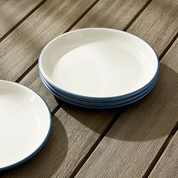 Flared Pop-Tone Melamine, Salad Plate, Bungalow Blue, Set Of 4 - Image 2