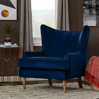 Springer 31'' Wide Wingback Chair, Dark Blue - Image 1