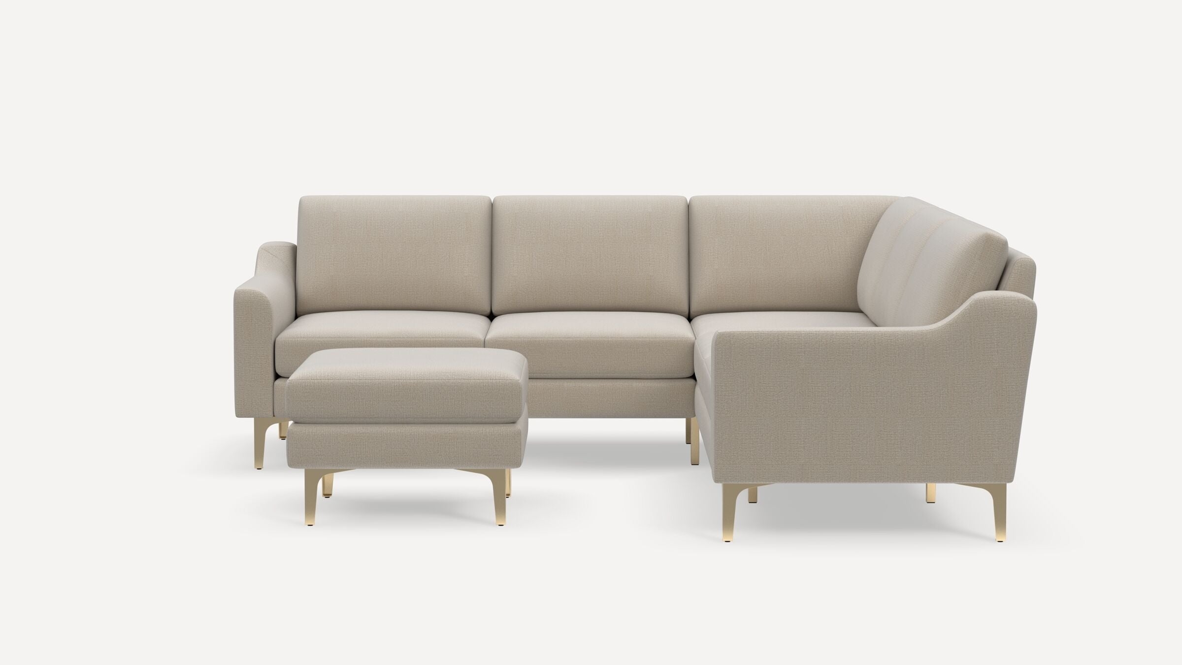 Nomad 5-Seat Corner Sectional with Ottoman - Georgia Clay - Performance Chenille / Brass - Metal / Slope - Image 0