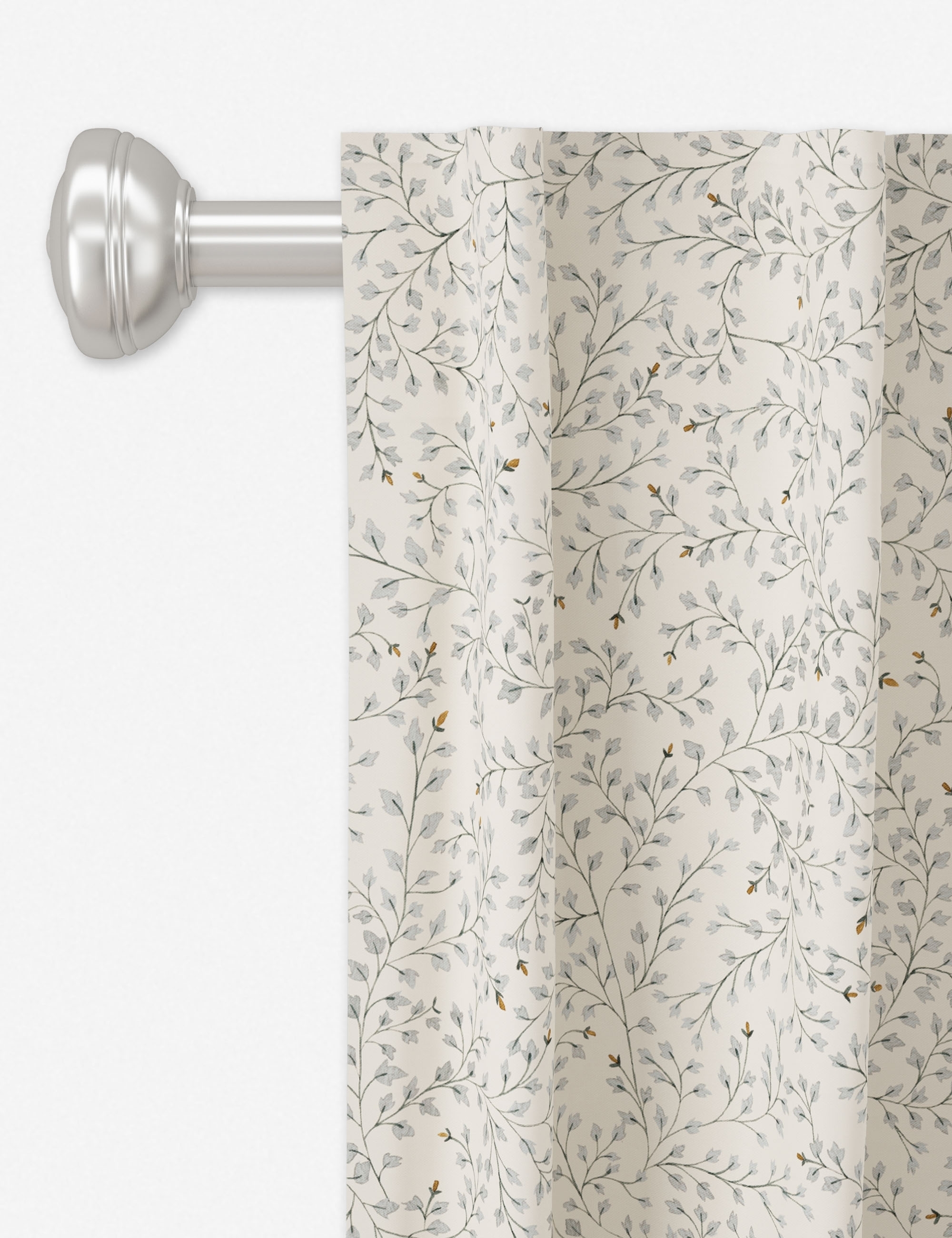 Rylee +Cru Curtain Panel, Dainty Leaves, 96" x 50" Unlined - Image 0
