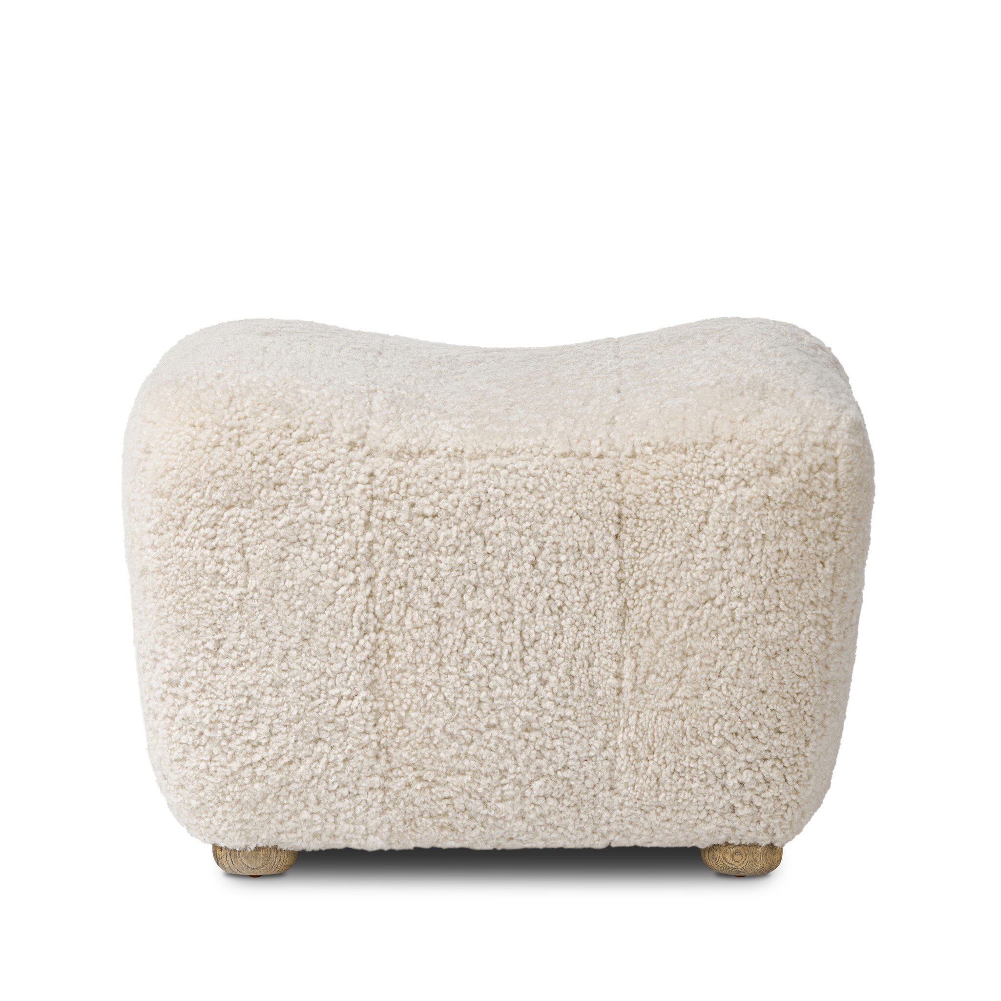 Oslo Ottoman - Beige Shearling by Amber Lewis x Four Hands - Image 0