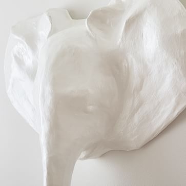 Papier-Mache Animal Sculpture, Young Elephant Head, Large - Image 1