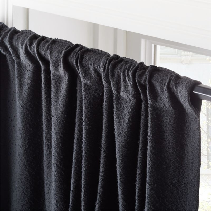 Black Boucle Window Curtain Panel 48''x96'' - Image 2