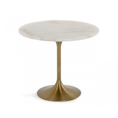 Alerich - Glam White Marble & Gold Dining Table - Image 0