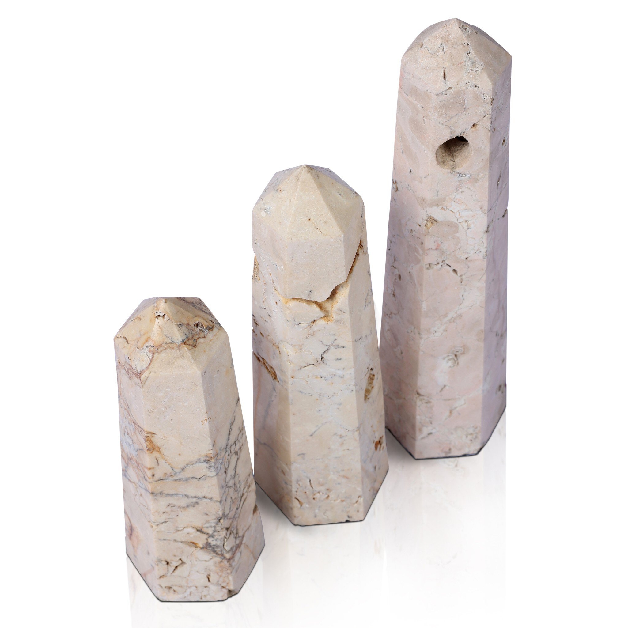 Travertine Obelisk Set - Romano Fosse Travertine - Image 1
