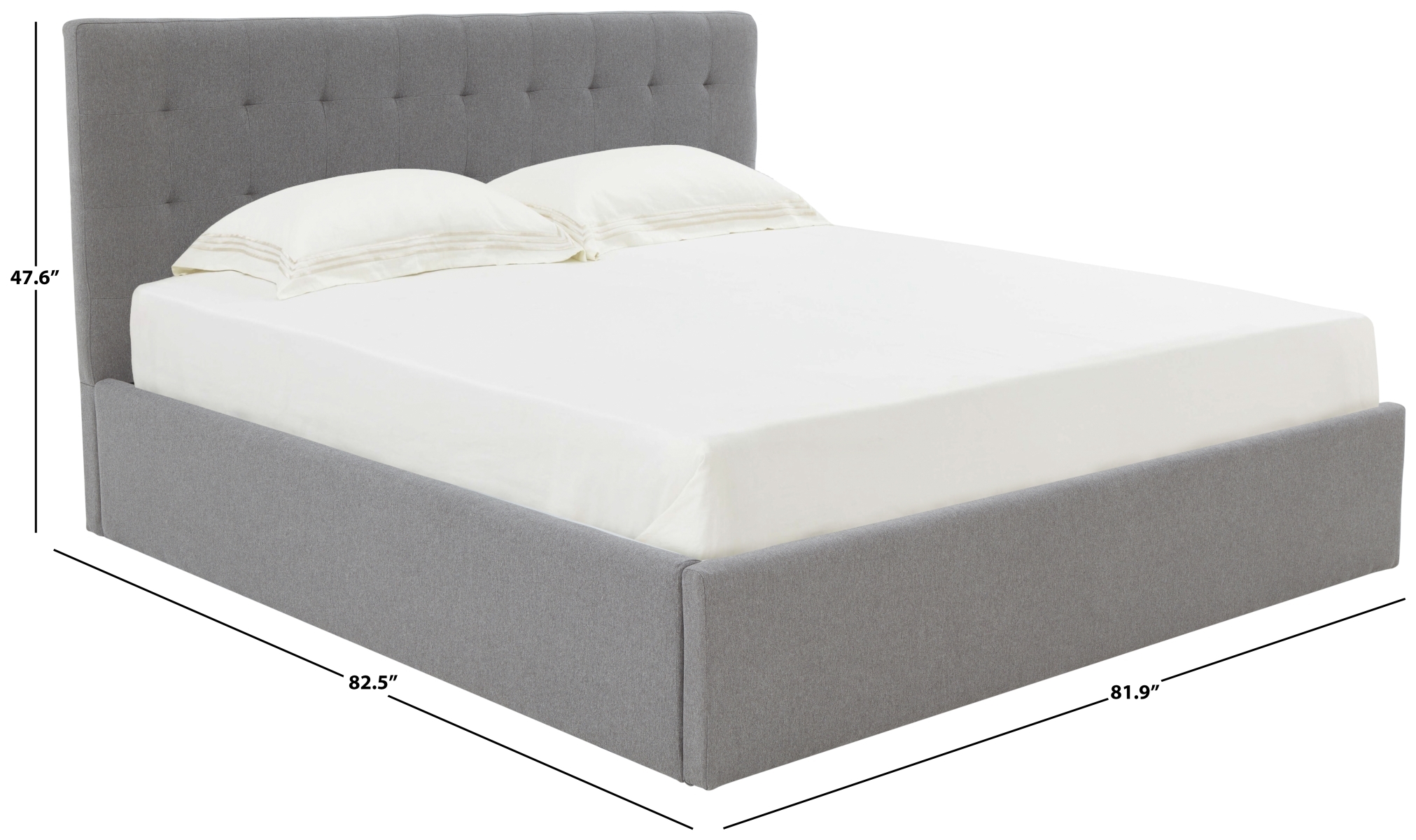 Rosita Low Profile Tufted Bed - Light Grey - Image 5