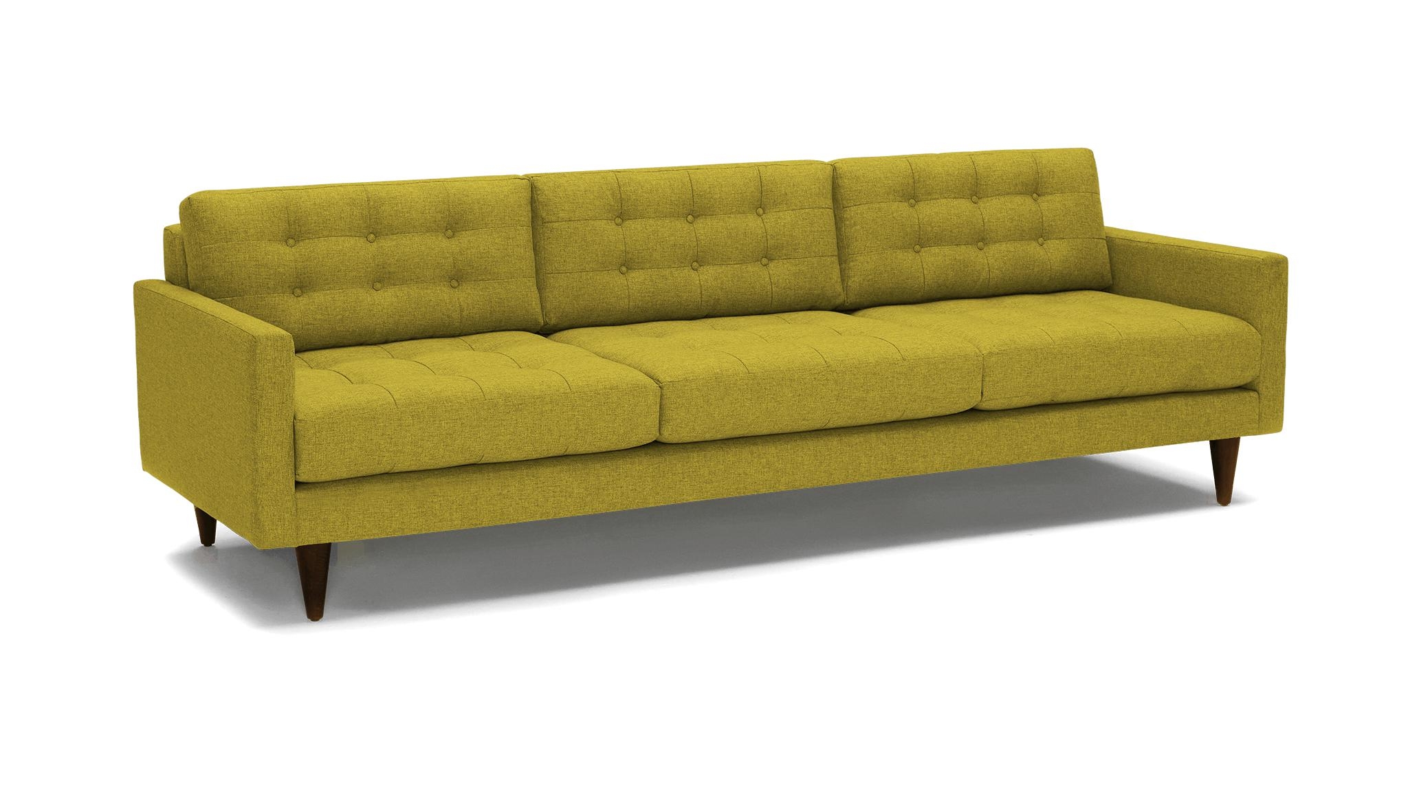 Yellow Eliot Mid Century Modern Grand Sofa - Bloke Goldenrod - Mocha - Image 1