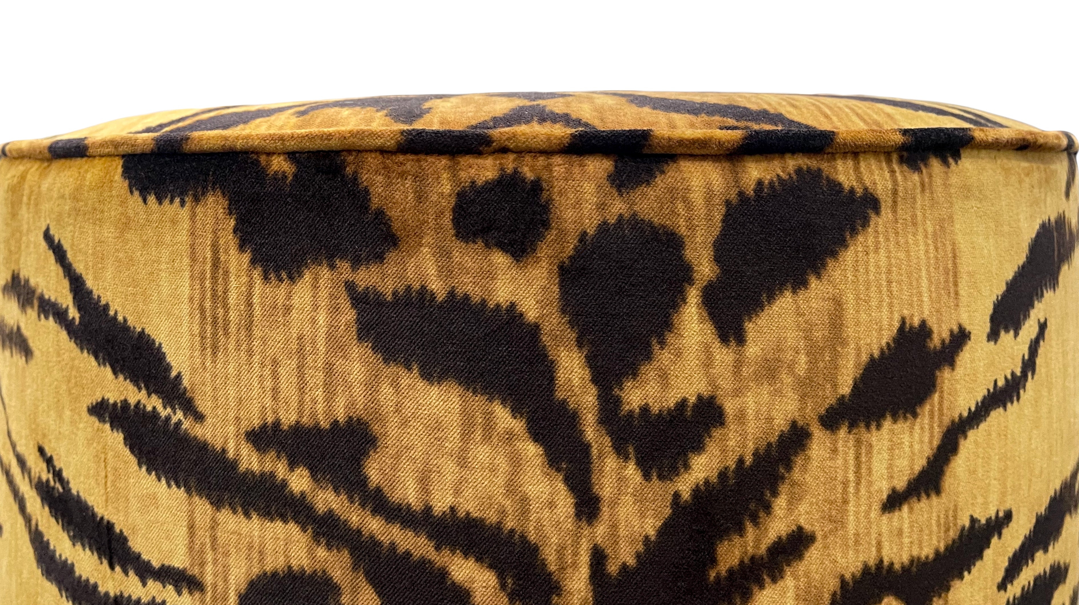 THE TIGHT ROUND OTTOMAN :: BENGAL VELVET // SAND - 17" Diameter X 19" Height - Image 2