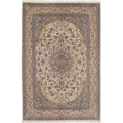 One-of-a-Kind Merseyside Hand-Knotted Cream 5'11" x 9'2" Wool Area Rug - Image 0