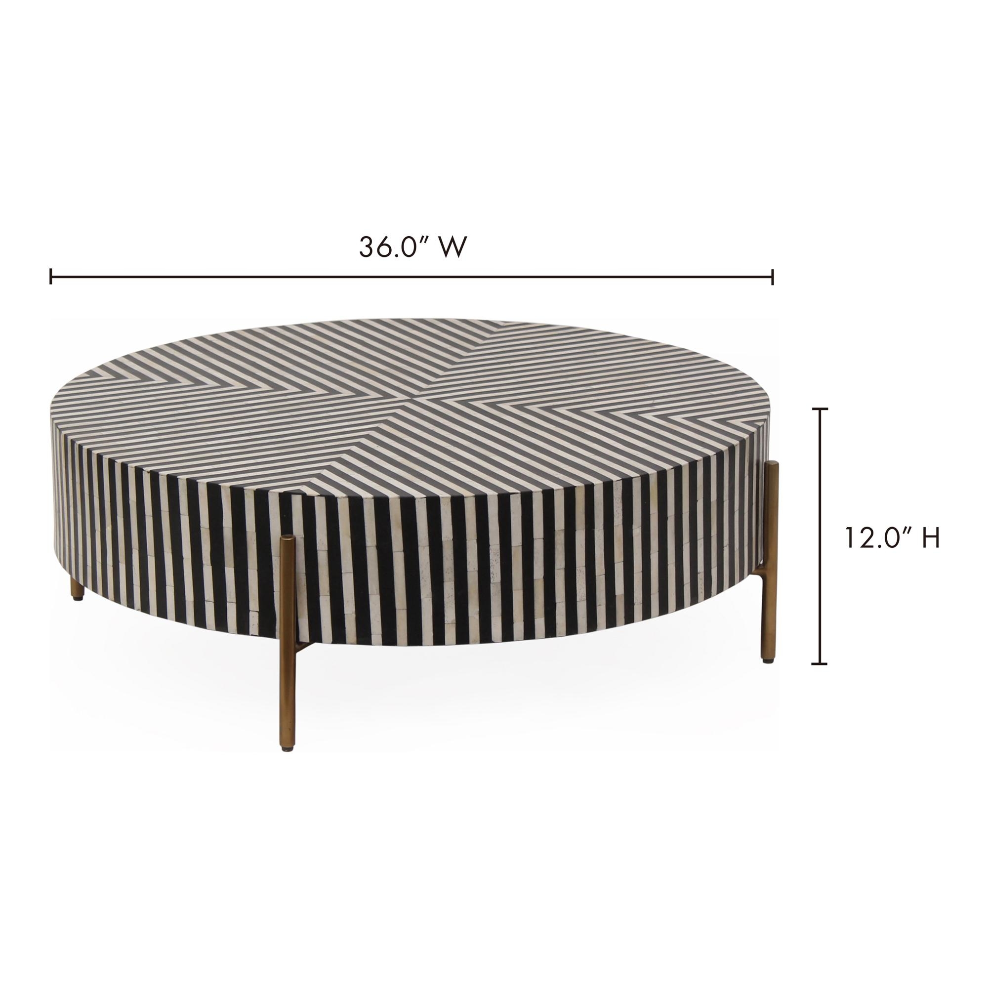 Chameau Small Coffee Table Black and White - Image 7