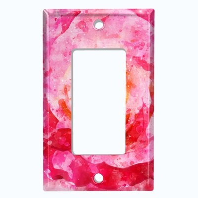 Metal Light Switch Plate Outlet Cover (Flower Rose 1 - Single Rocker) - Image 0