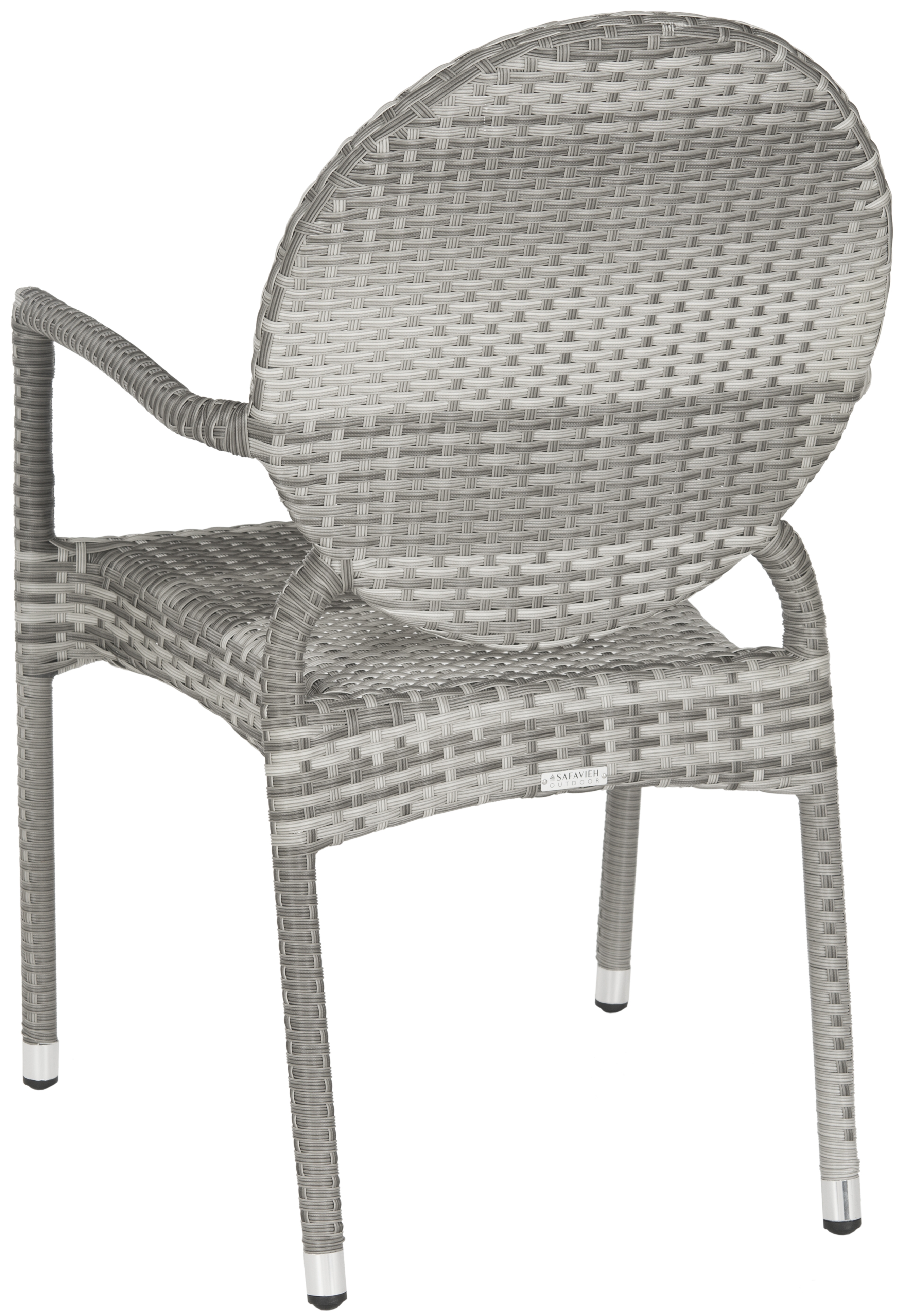 Valdez Indoor-Outdoor Stacking Arm Chair - Grey - Safavieh - Image 3