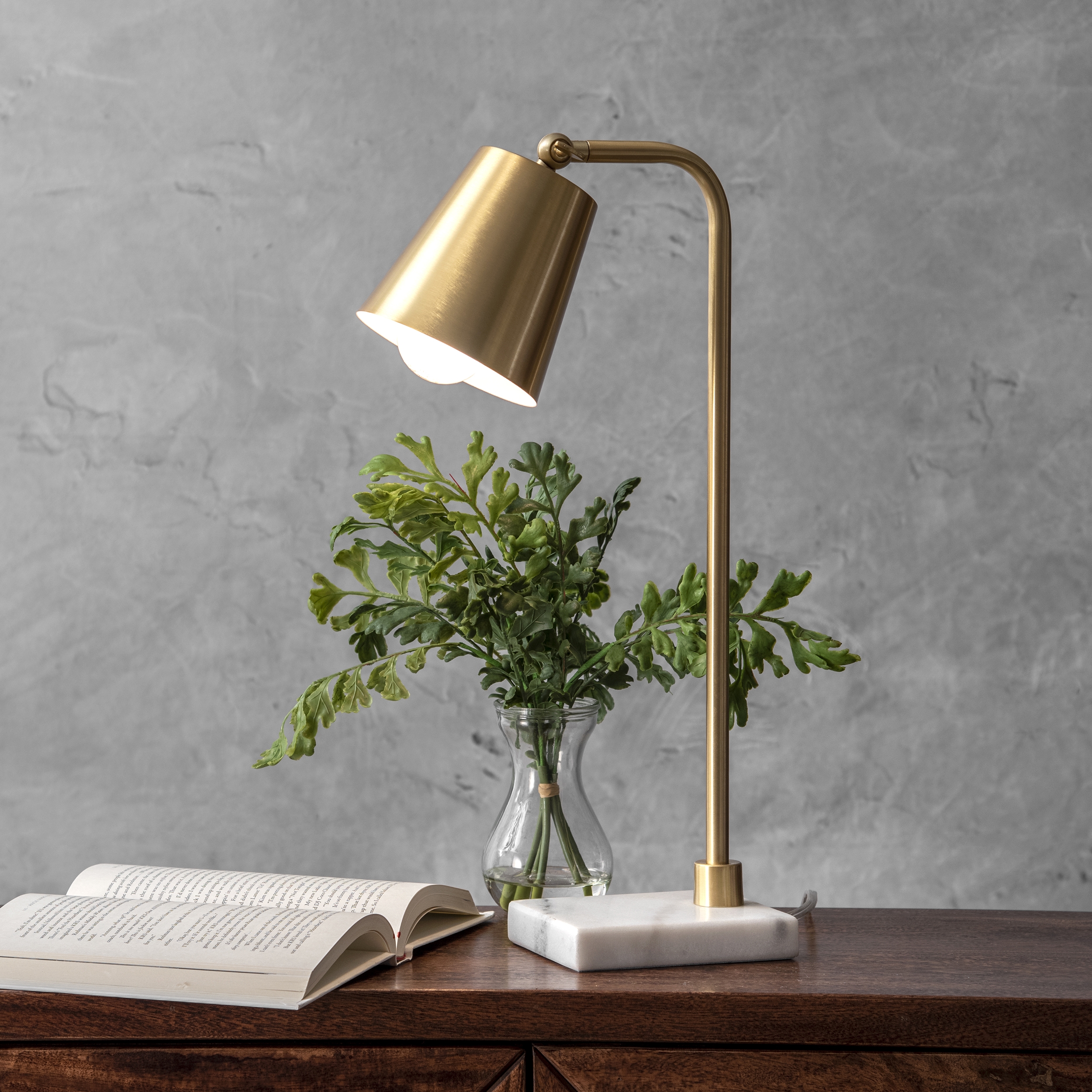 Lincoln Brass & Marble Table Lamp - Image 2