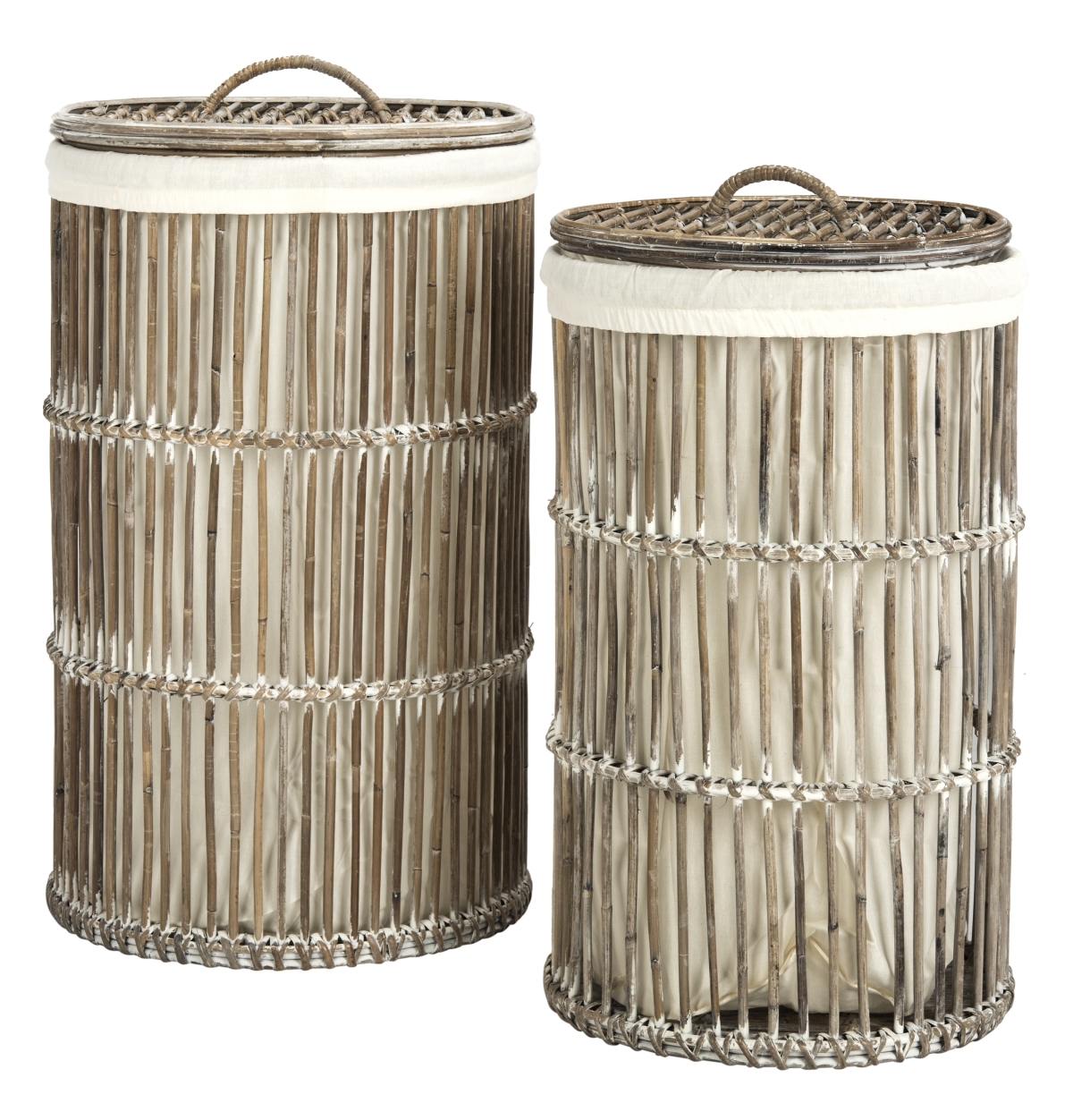 Libby Laundry Basket, Set Of 2 - White / White Washed - Safavieh - Image 0