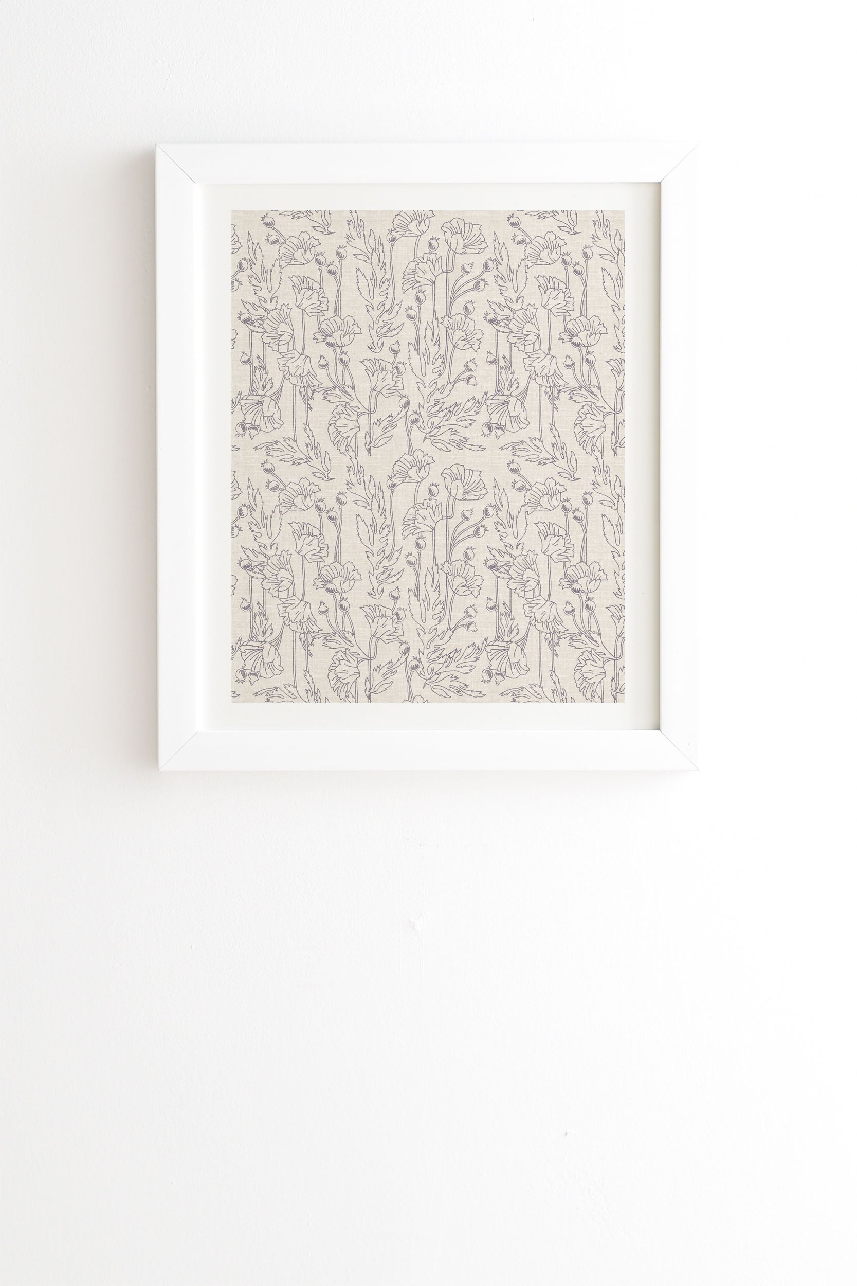 Holli Zollinger POPPY GREY White Framed Wall Art - 12" x 12" - Image 0