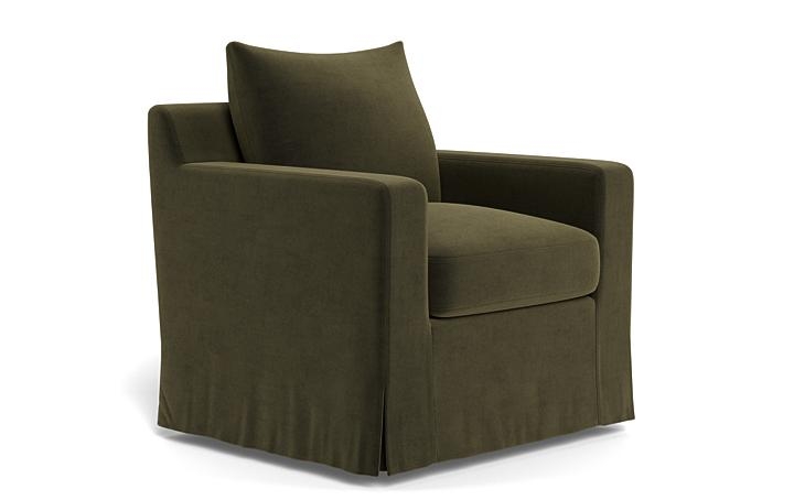 Sloan Slipcovered Swivel Chair - Image 1