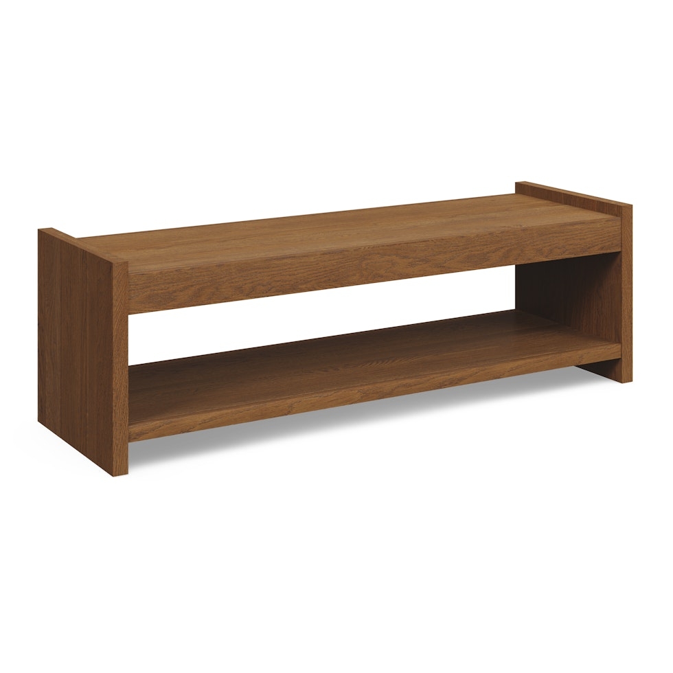 Cassie 56" Leather Bench - Smoked Oak and Charme Green - Image 1