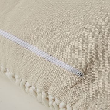 Wool Knit Pillow Cover, 12"x46", Alabaster - Image 3