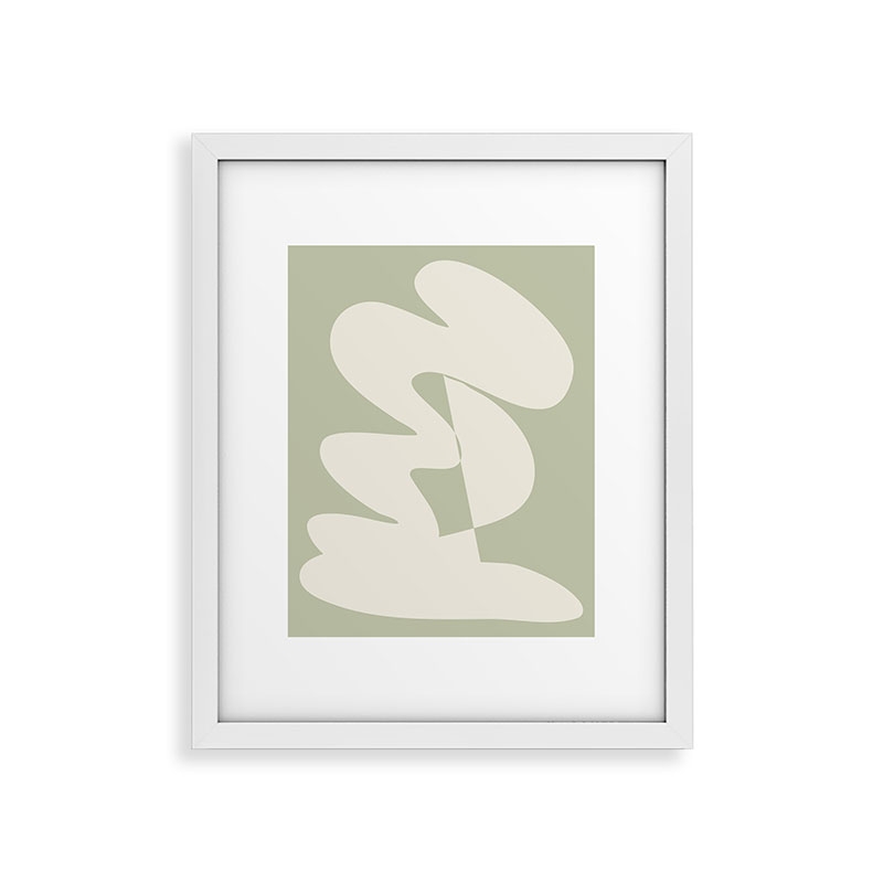Minimalist Modern Abstract Exp by June Journal - Framed Art Print Modern White 16" x 20" - Image 0