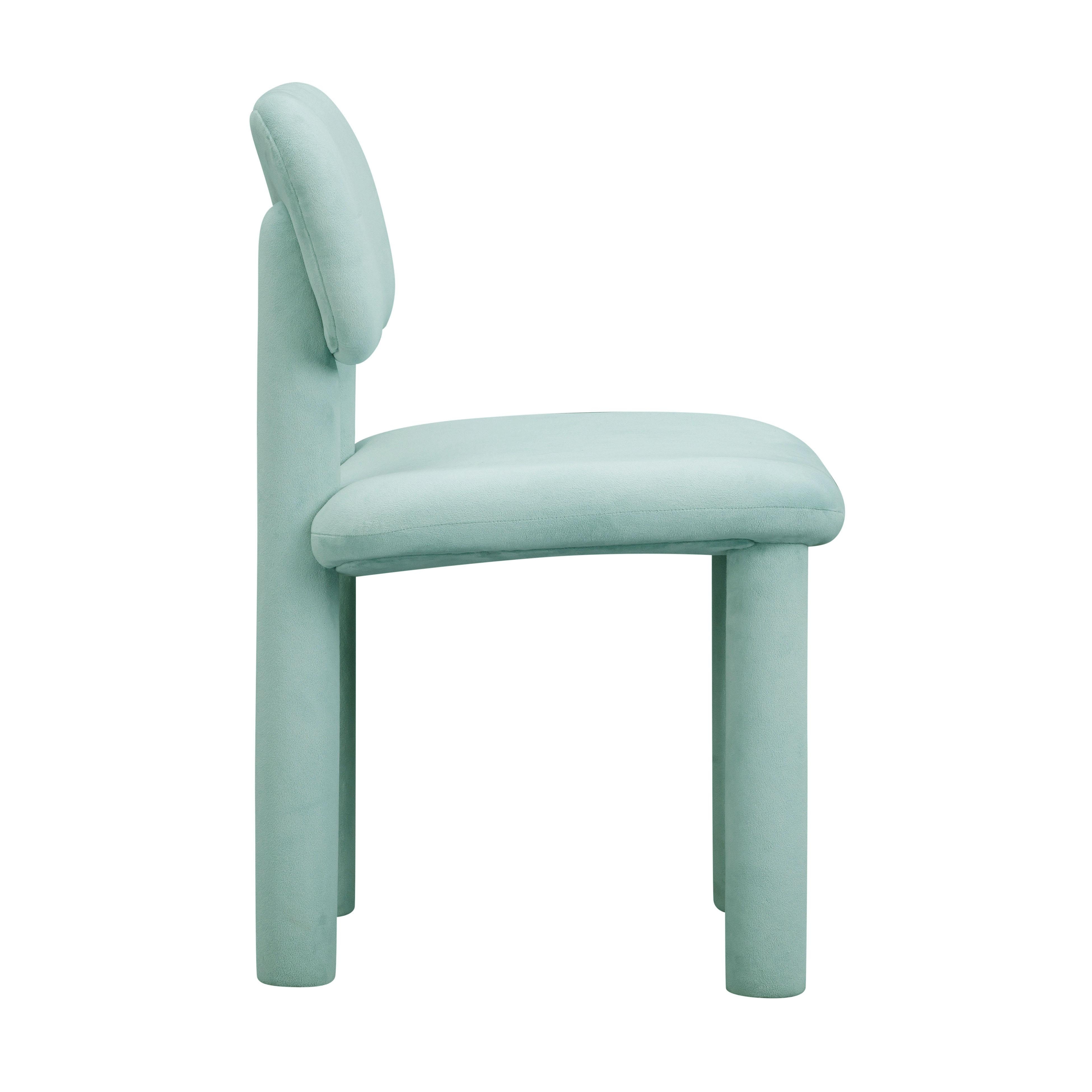 Elise Pale Blue Performance Velvet Dining Chair - Image 4