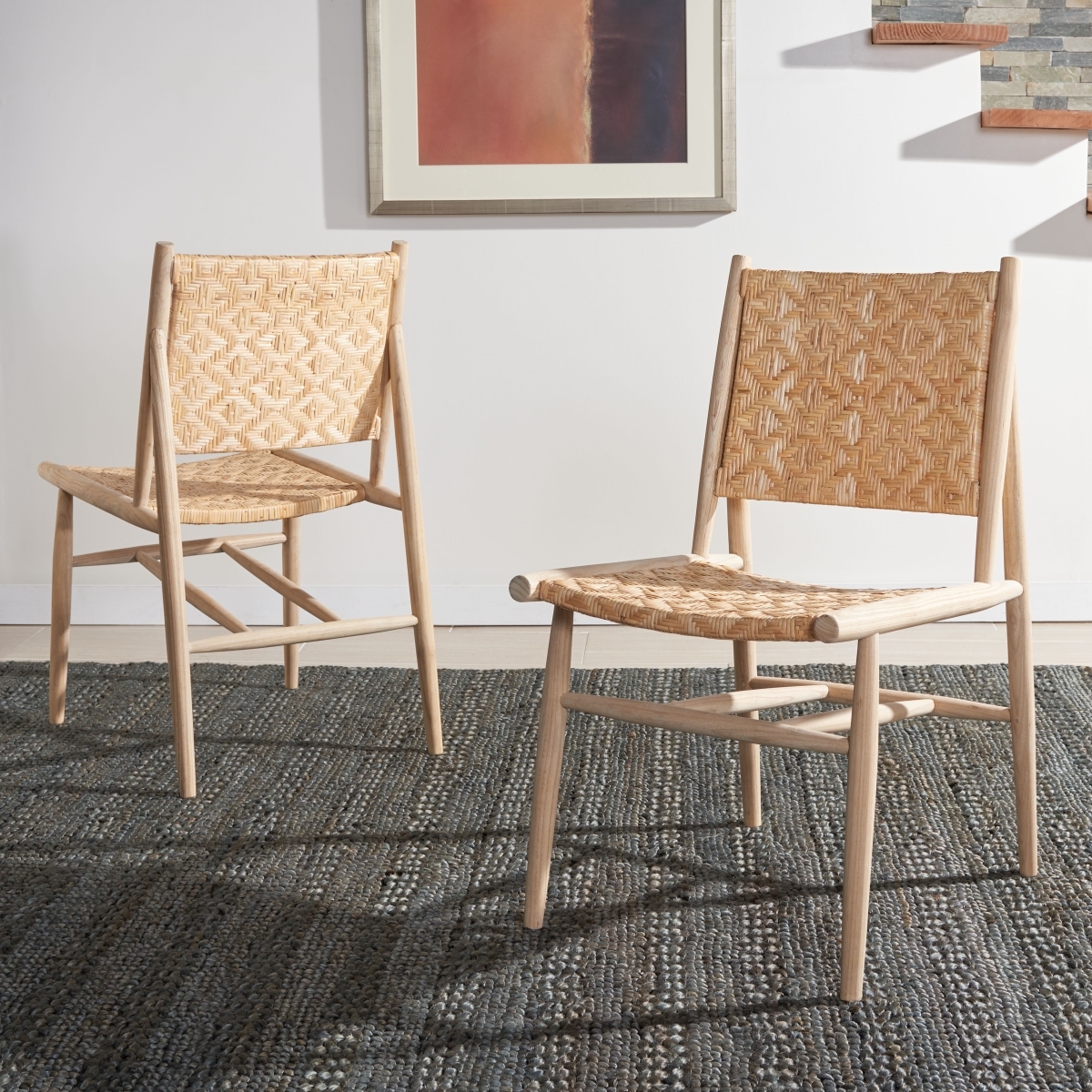 Adira Rattan Dining Chair - Natural - Safavieh - Image 1