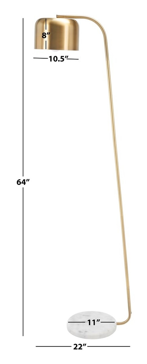 Foley 59" Floor Lamp - Gold/White Marble - Image 3