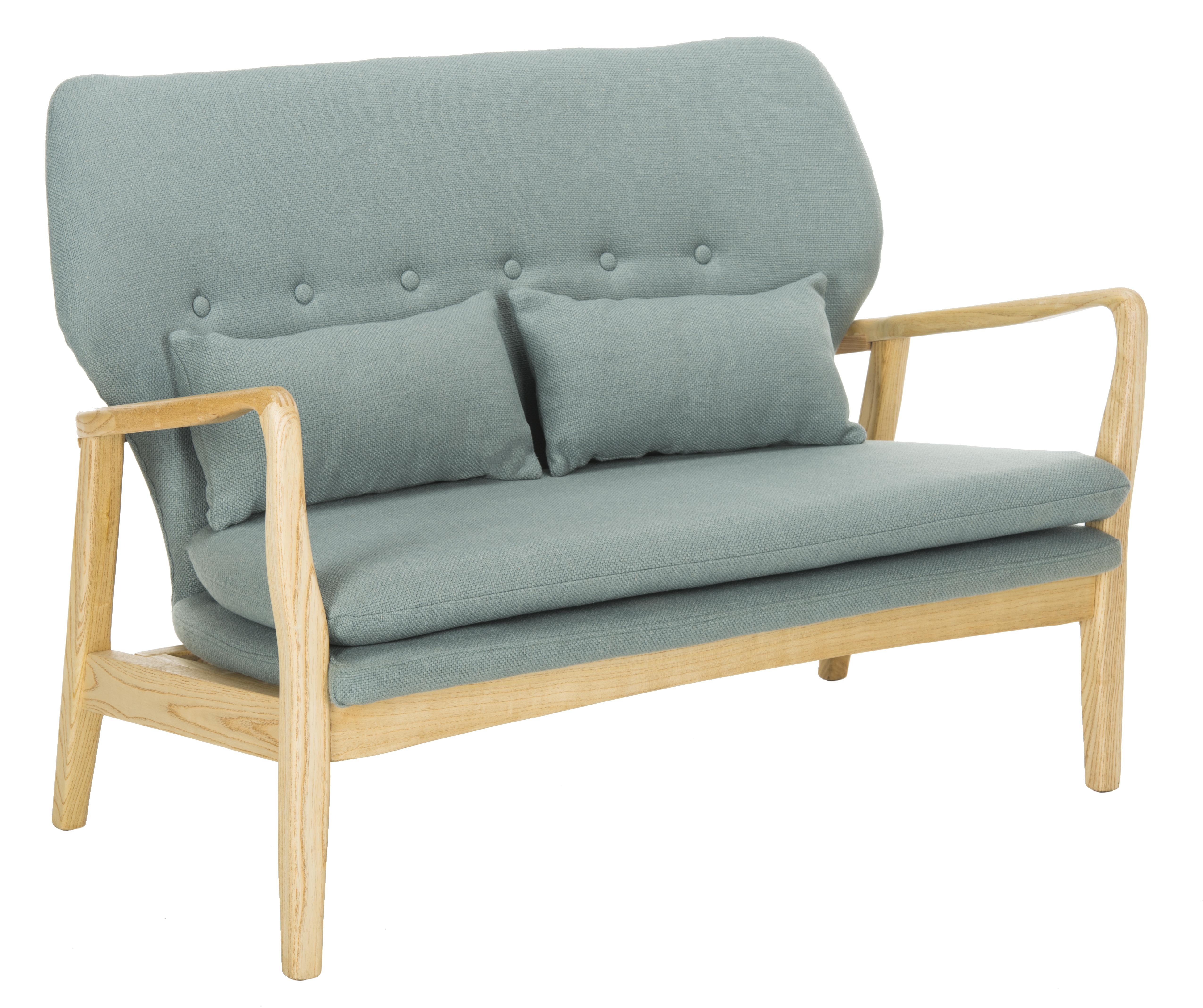 Ellaria Loveseat W/ Bench - Blue - Safavieh - Image 0
