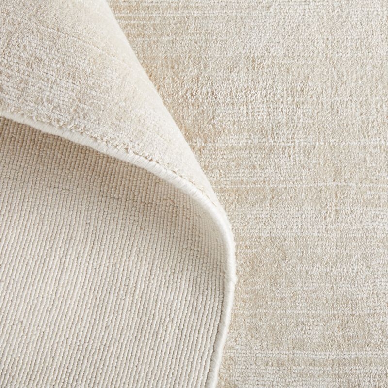 Laval Viscose Handwoven Solid Ivory Area Rug 6'x9' - Image 2