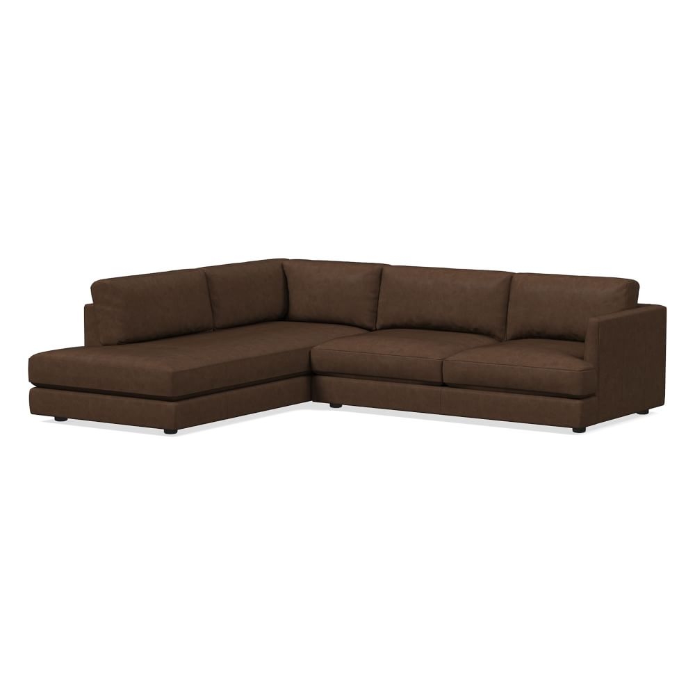 Haven Sectional Set 02: Right Arm Sofa, Left Arm Terminal Chaise, Trillium, Vegan Leather, Molasses - Image 0
